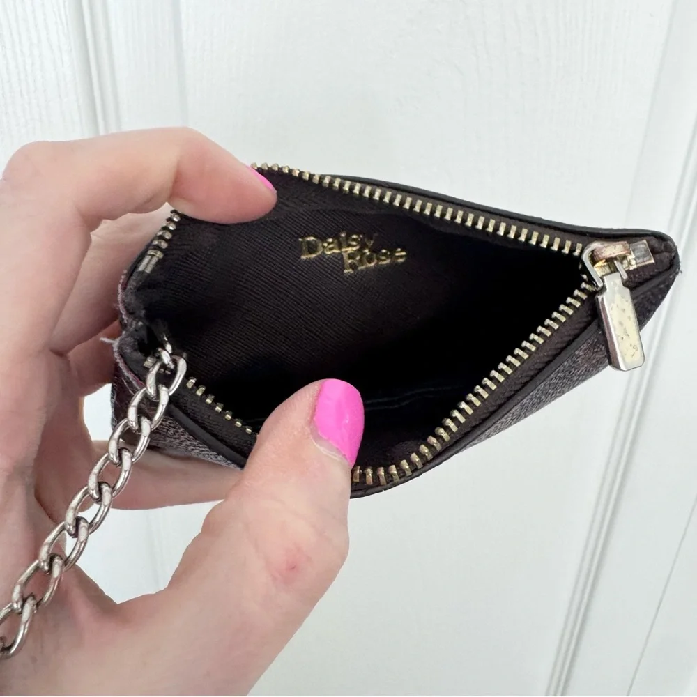 Checkered Brown DAISY ROSE Key Change Pouch AS IS - Picture 8 of 10